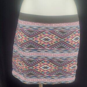 American Eagle Outfitters Southwest Aztec Pastel Print Mini Skirt Size 8